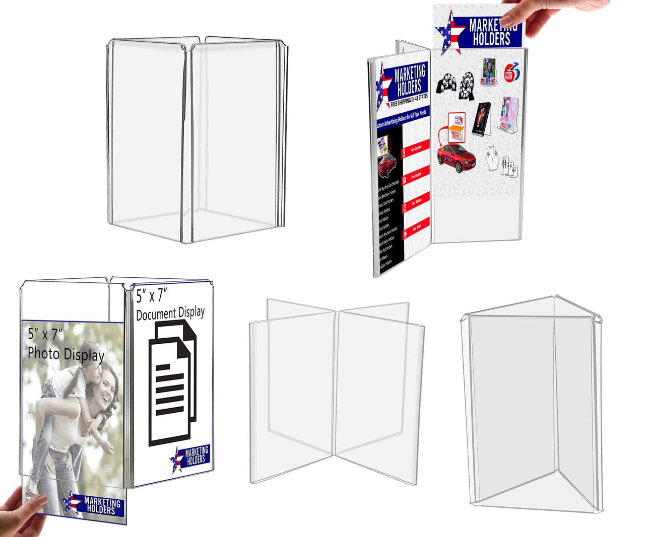 Multiple Panel Multiple Sided Sign Holder Frames